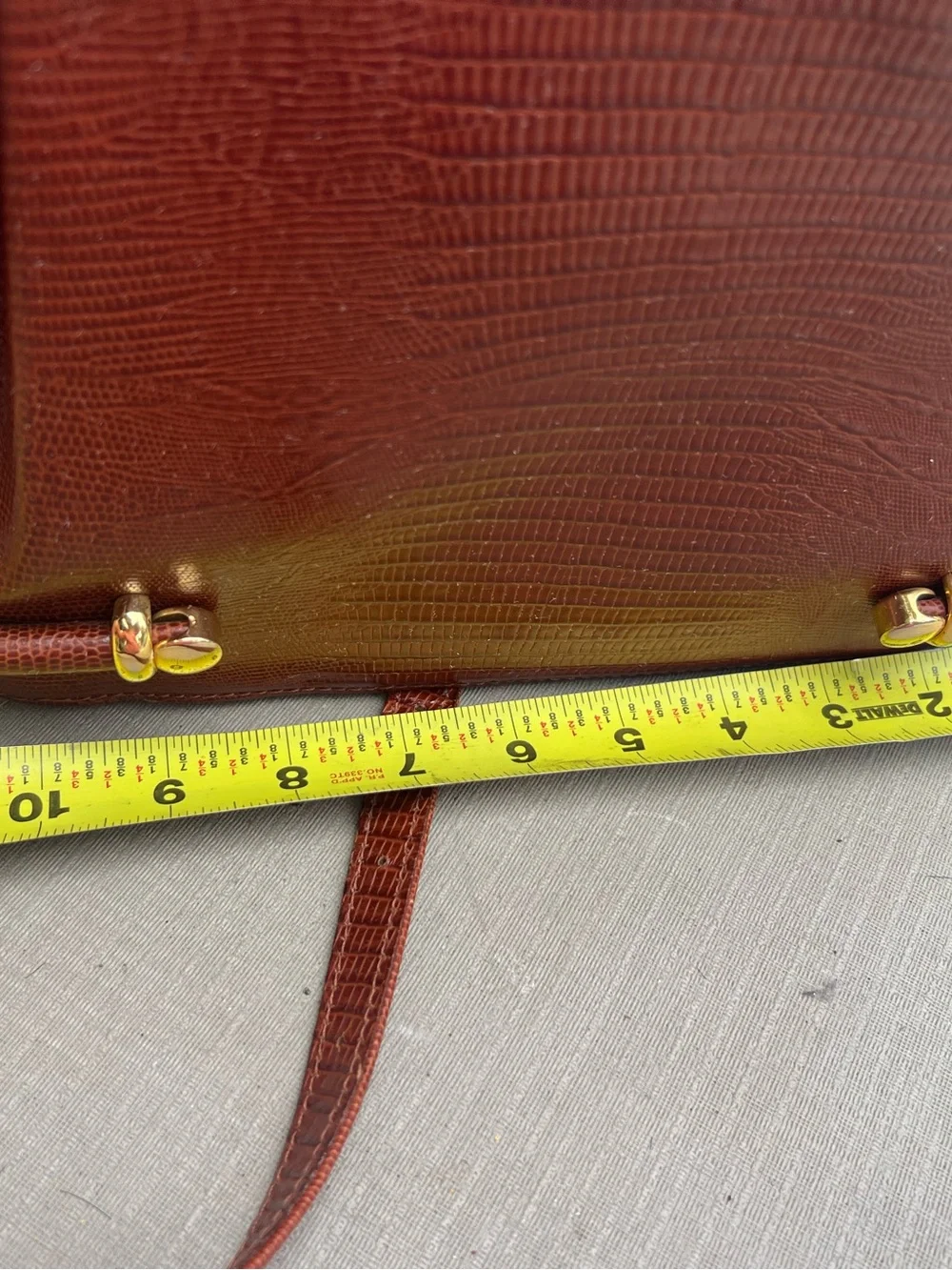 Bally Rust Brown Faux-Lizard Crossbody Bag